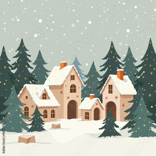 winter landscape with house