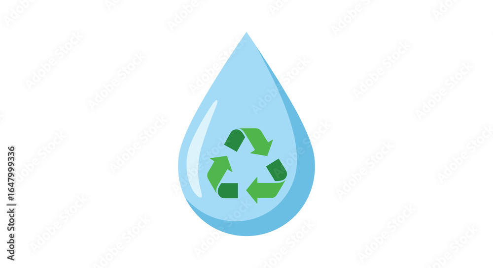 Recycled Water Drop Icon Recycled Water Drop Icon