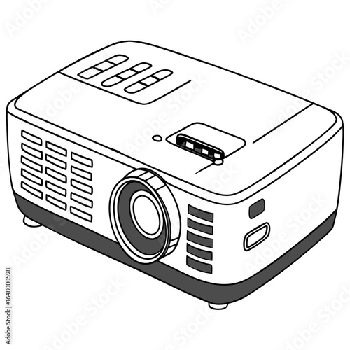 Multimedia Projector Isolated Vector Illustration on Transparent Background