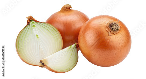 Isolated Fresh Cut Onion