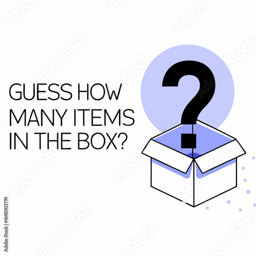 Open box, question mark, guessing items inside.
