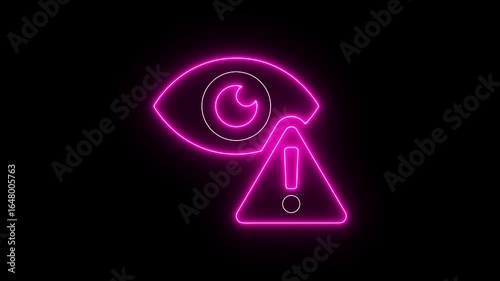 Wallpaper Mural Futuristic security scan. red digital interface projects glowing warning sign, signaling immediate danger or biometric system failure. warning attention icon signal , alert , risk , safety, danger Torontodigital.ca