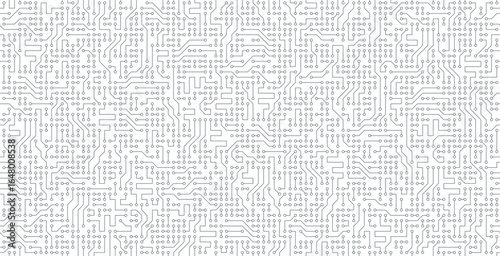 Seamless digital technology background on white.

