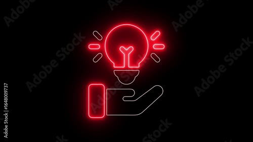 Wallpaper Mural Glowing light bulb symbol animation. Energy idea, Electric neon bulb icon and black background. hand holding a virtual lzu light bulb icon with money sign Torontodigital.ca