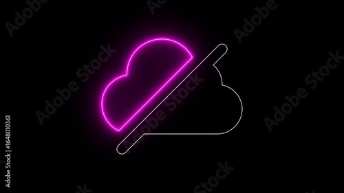Wallpaper Mural Neon line cloud icon with prohibition sign weather internet. cloud error icon isolated. WiFi Symbol and Cross Mark.  Torontodigital.ca