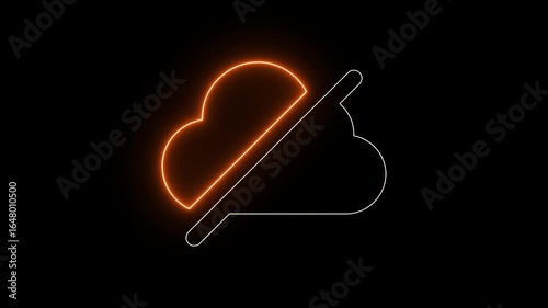 Wallpaper Mural Neon line cloud icon with prohibition sign weather internet. cloud error icon isolated. WiFi Symbol and Cross Mark.  Torontodigital.ca