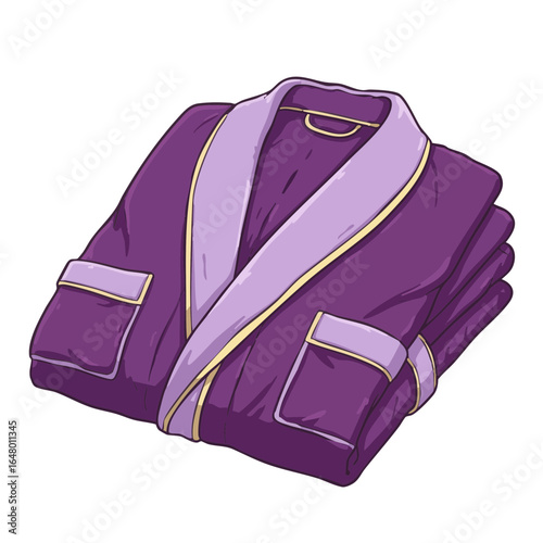 Vector illustration of folded spa bathrobe on white background, relaxation