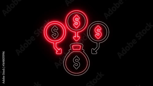 Wallpaper Mural Money loss concept. Business loss. Cash with down arrow stocks graph, concept of financial crisis, market. dollar sign with arrow down. Money loss concept.  Torontodigital.ca