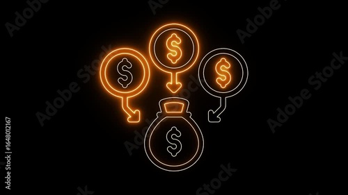 Wallpaper Mural Money loss concept. Business loss. Cash with down arrow stocks graph, concept of financial crisis, market. dollar sign with arrow down. Money loss concept.  Torontodigital.ca