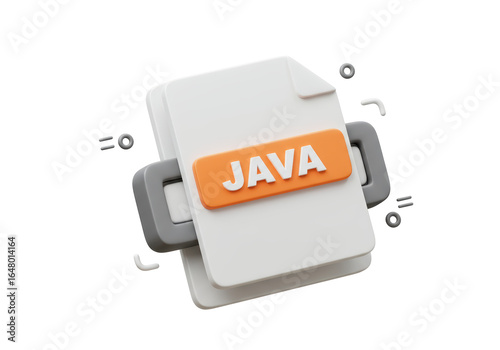 Isolated JAVA File Icon with Decorative Elements
