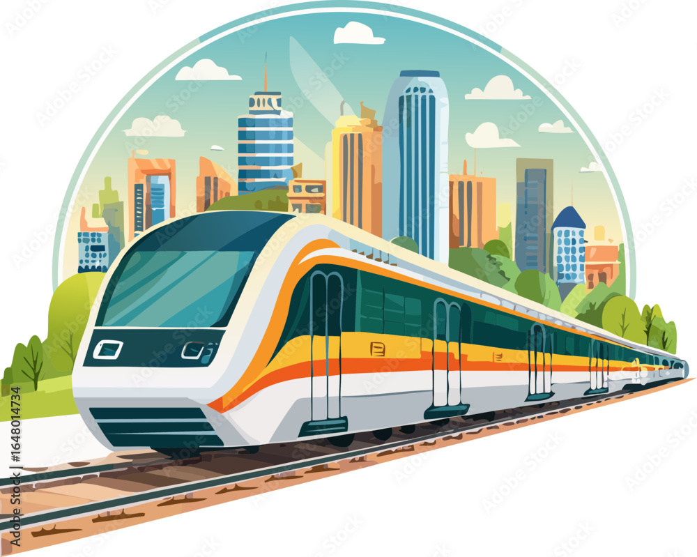 Naklejka premium train on the railway