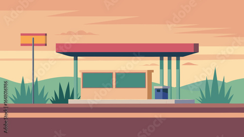 Vector illustration of a modern house, a simple home architecture design with a window and a wood door