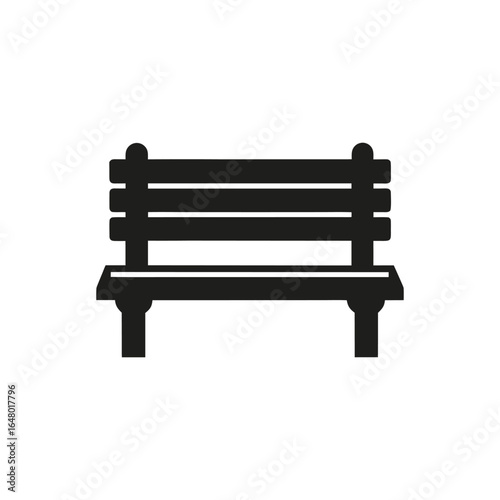 Simple bench silhouette icon design