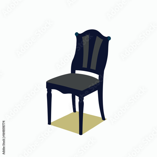 Modern dining chair silhouette vector graphic