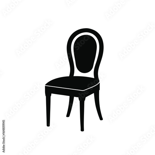 Modern dining chair silhouette with minimalist design