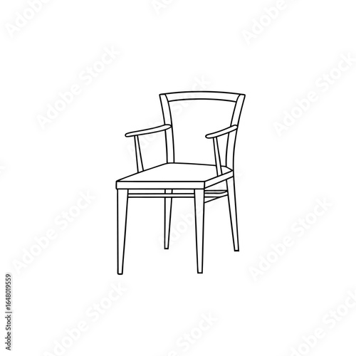 Tamara dining chair outline vector graphic