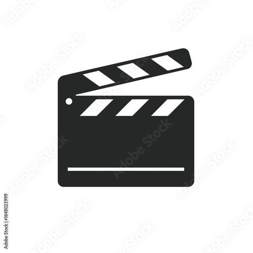 Classic film clapperboard icon for video production and cinema. Essential symbol of moviemaking and creative content creation.