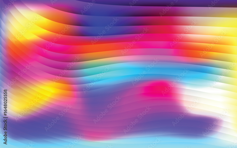 Obraz premium vibrant pastel holographic gradient with smooth glass ribbed curves, soft luminous tones for artistic, decorative, and digital creative modern design works