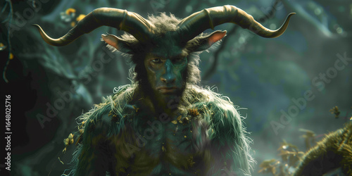 Portrait of faun creature from greek mythology