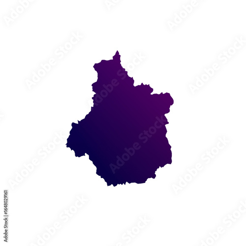 France region Centre-Val de Loire map isolated on transparent white background. Blue and purple gradient textured map isolated on transparent png