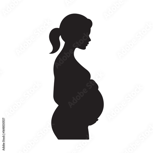 Pregnant woman silhouette icon black
