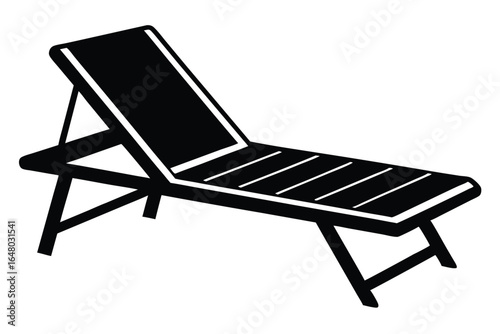 Isolated Black and White Lounge Chair Illustration for Relaxing and Summer Vacation Vibes