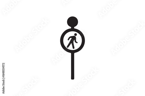 Vector illustration of a pedestrian crossing sign.This is a simple, black and white vector graphic of a pedestrian crossing sign.