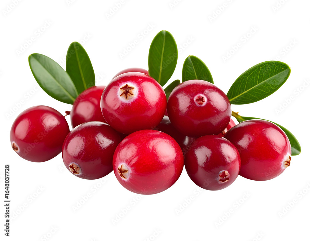 Obraz premium Cranberries isolated on transparent background
