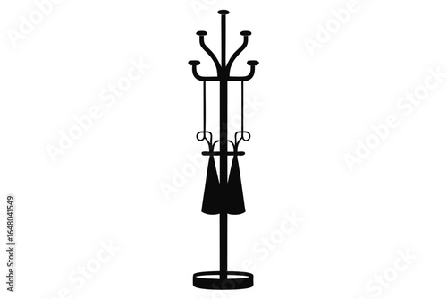 Minimalist silhouette Coat rack with umbrellas and hat stand storage solution