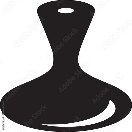 A minimalistic black and white depiction of a spoon with a hole at the top of its handle