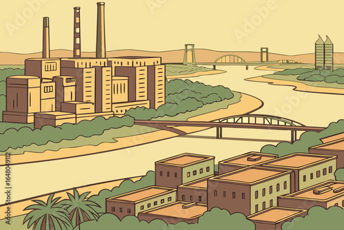 Khartoum, Sudan – Sudan’s capital at the confluence of the Blue and White Nile.