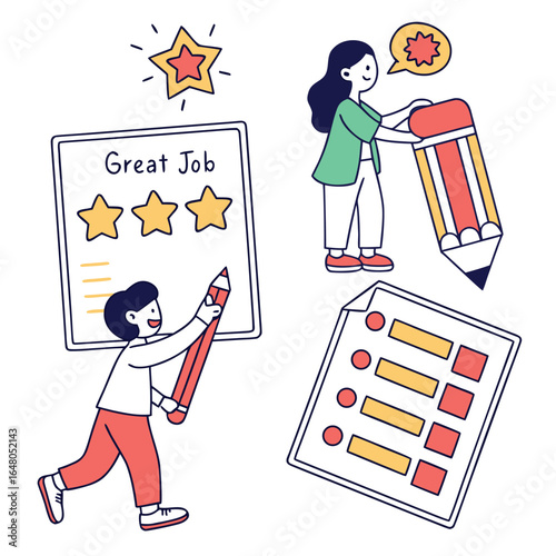 Classroom management sticker bundle design featuring positive reinforcement and motivational phrases for students