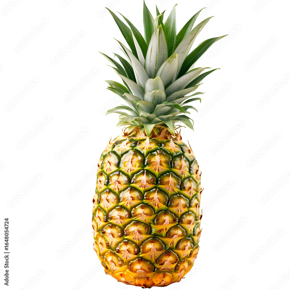 Fototapeta premium Ripe and Fresh Whole Pineapple, Standing Upright