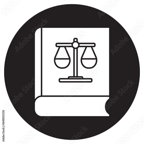 Law Book Icon, Criminal Law Handbook, Civil Code Compendium, Family Law Digest, Labor Law Manual, Property Law Guide, vector