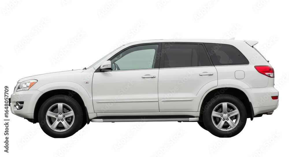 Isolated White SUV Car on White Background Isolated White SUV Car on White Background