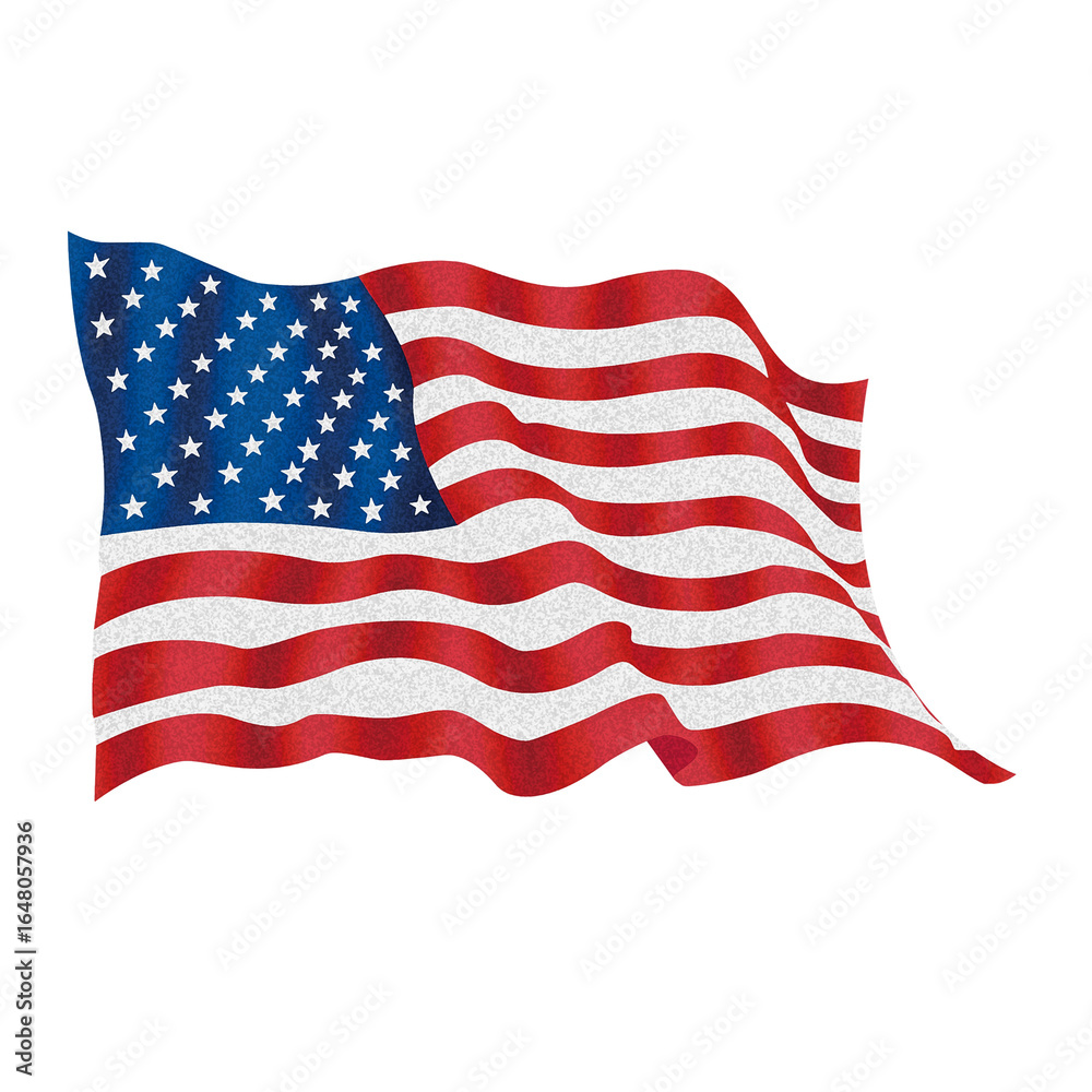 Fototapeta premium America Flag with sponge effect with transparent background