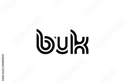 BUK Creative Unique Modern Letter Logo Design. Elegant Monogram Logo Design with Decorative Elements and Typography
