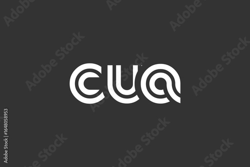 CUA Creative Unique Modern Letter Logo Design. Elegant Monogram Logo Design with Decorative Elements and Typography