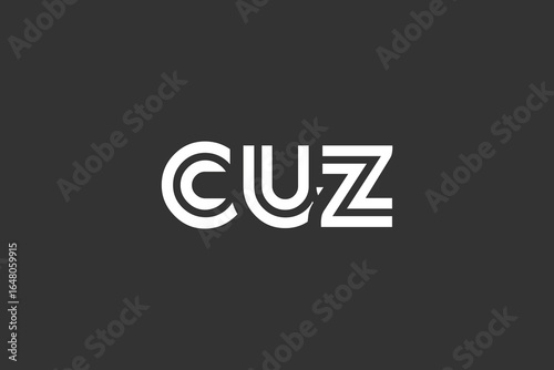 CUZ Creative Unique Modern Letter Logo Design. Elegant Monogram Logo Design with Decorative Elements and Typography