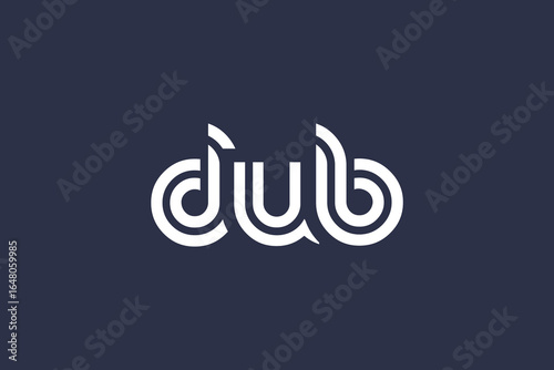 DUB Creative Unique Modern Letter Logo Design. Elegant Monogram Logo Design with Decorative Elements and Typography