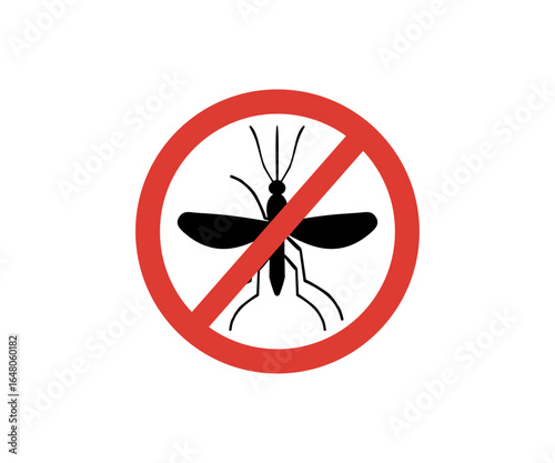 No mosquitoes allowed sign icon. No mosquito sign vector design and illustration.

