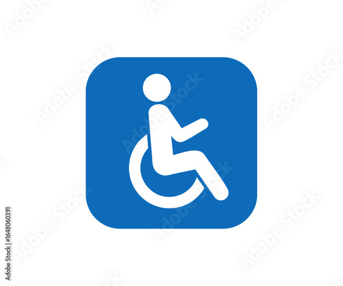 Disabled handicap sign icon. Handicap parking icon showing accessible disabled space and legal permit vector design and illustration.


