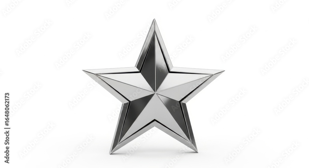 Obraz premium silver star on white background