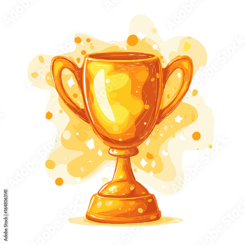 Golden Trophy of Triumph: An animated golden trophy, symbolising success, accomplishment, and achievement, against an abstract backdrop.