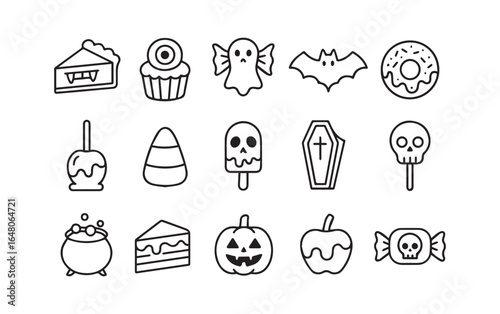 Halloween Icon Set Spooky Treats and Decorations