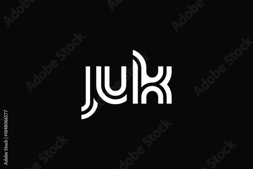 JUK Creative Unique Modern Letter Logo Design. Elegant Monogram Logo Design with Decorative Elements and Typography