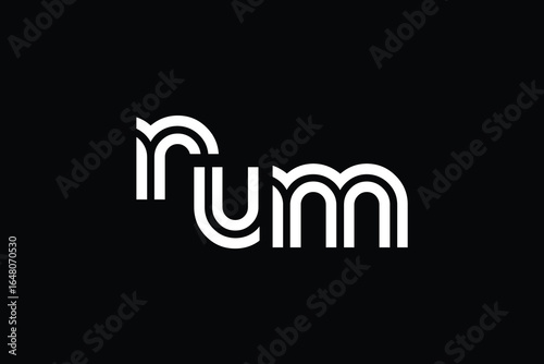 NUM Creative Unique Modern Letter Logo Design. Elegant Monogram Logo Design with Decorative Elements and Typography