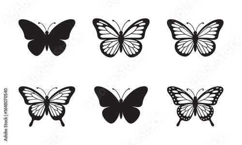 Butterfly Silhouette Icons for Nature and Beauty Design