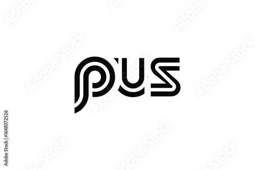 PUS Creative Unique Modern Letter Logo Design. Elegant Monogram Logo Design with Decorative Elements and Typography