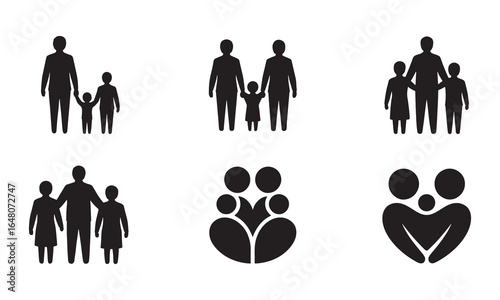 People Silhouette Icons for Family and Community Design
